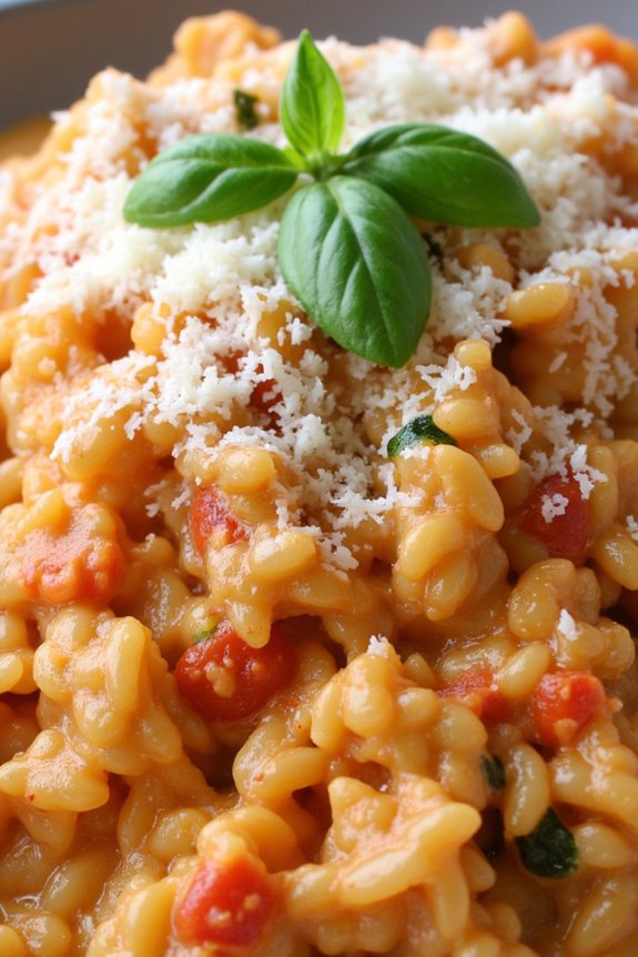 creamy tomato basil risotto