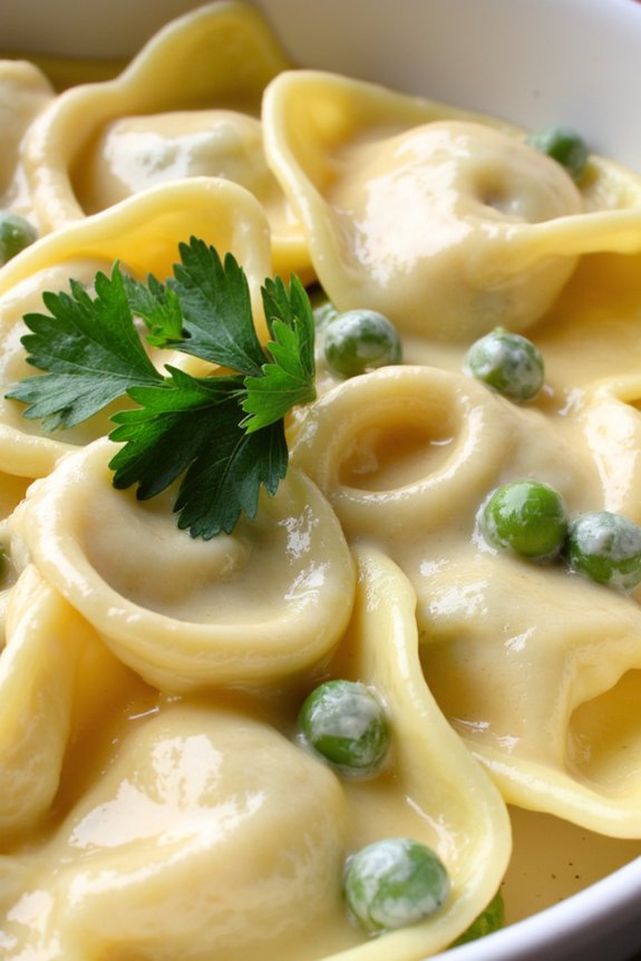 creamy tortellini and peas