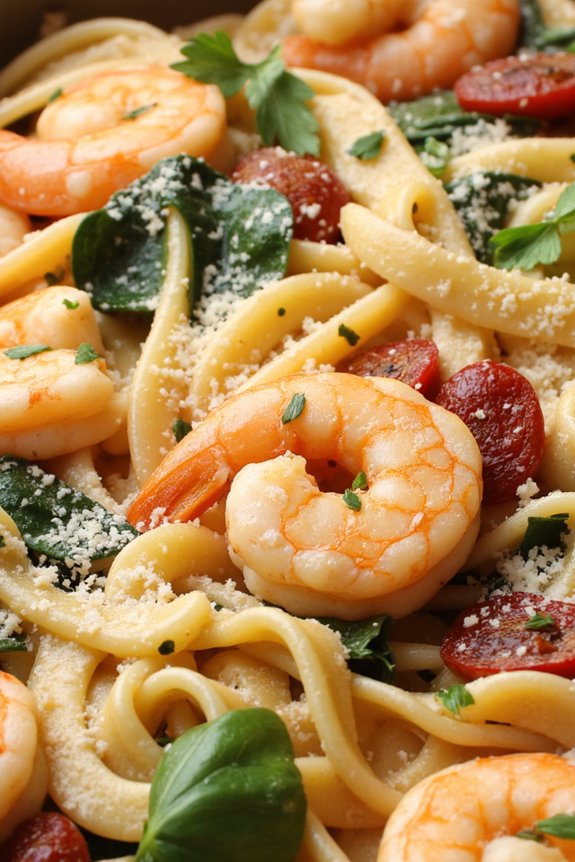 creamy tuscan shrimp pasta