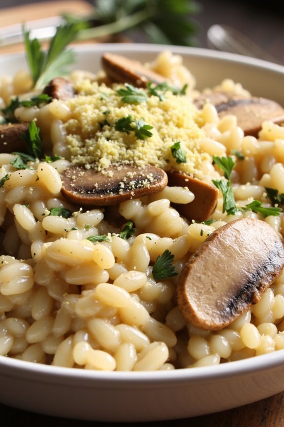 creamy vegan mushroom risotto