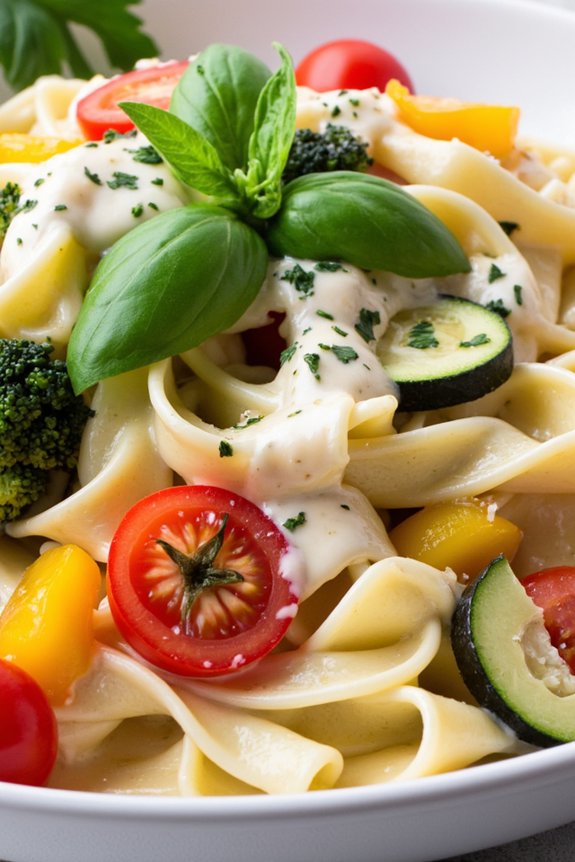 creamy vegetable infused pasta dish