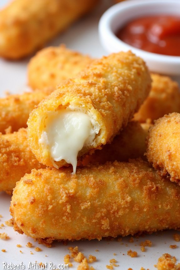 crispy air fried mozzarella sticks