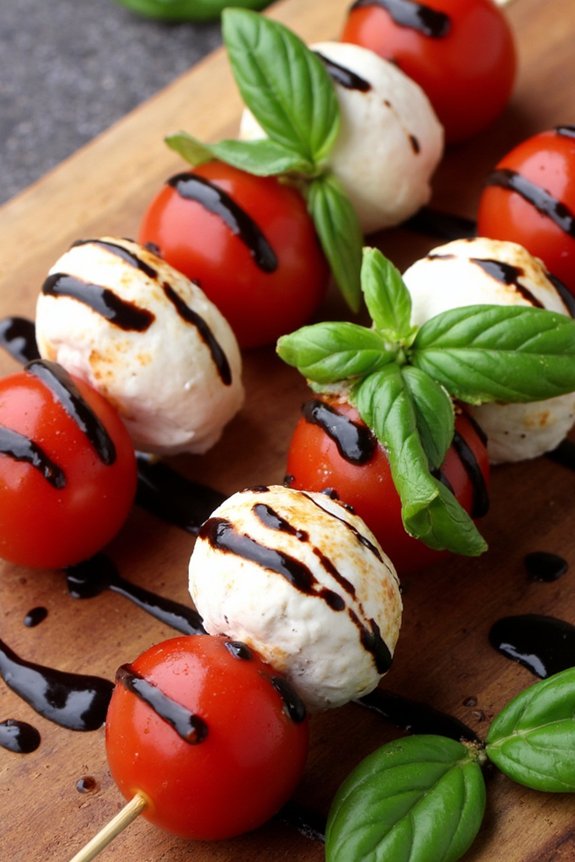 crispy flavorful caprese skewers