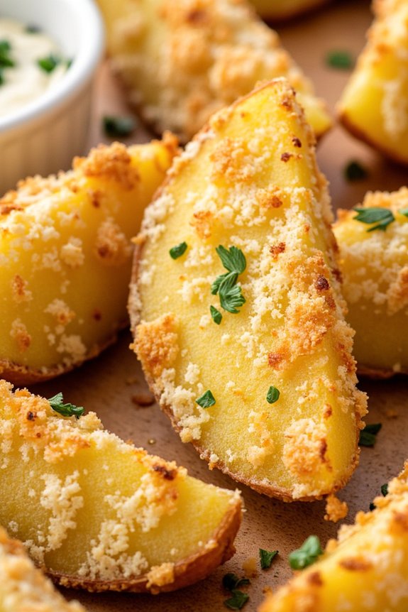 crispy parmesan potato wedges