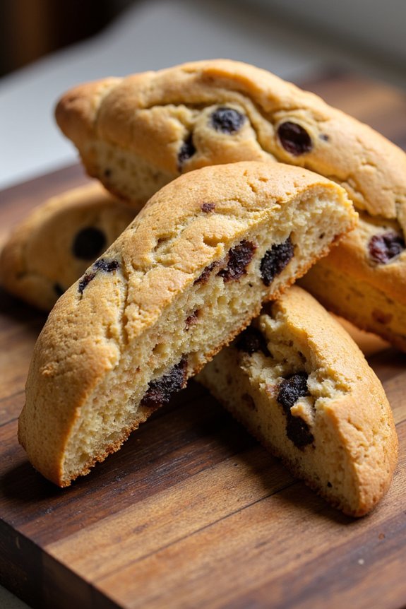 crunchy almond fig biscotti
