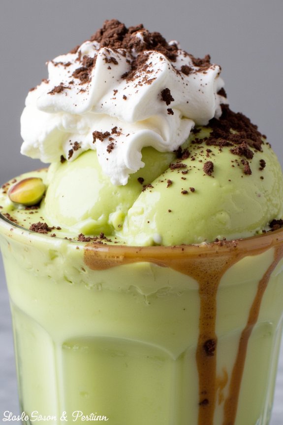 decadent pistachio affogato dessert
