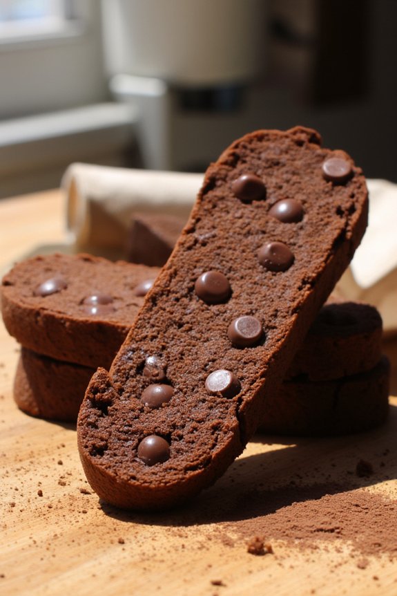 delectable double chocolate biscotti