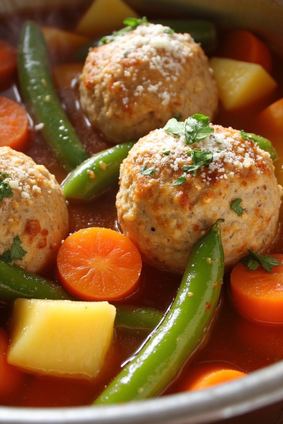 delicious chicken meatball soup