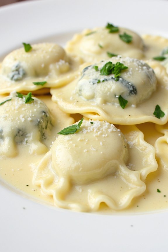 delicious homemade spinach ravioli