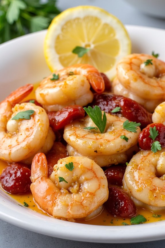 delicious shrimp in garlic butter