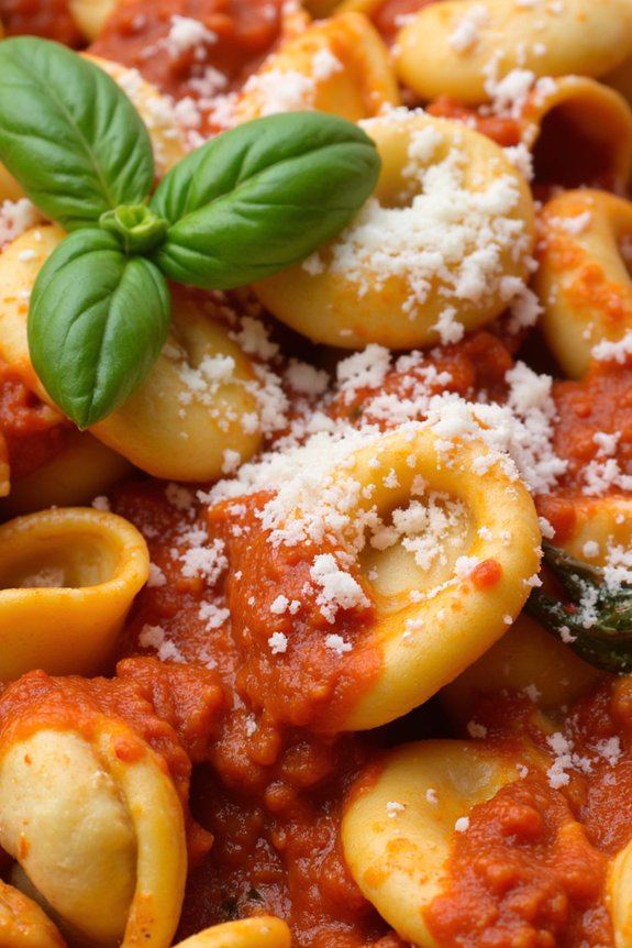 delicious tortellini with sauce