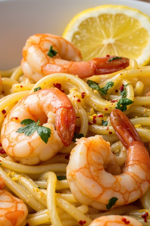 delightful shrimp garlic pasta