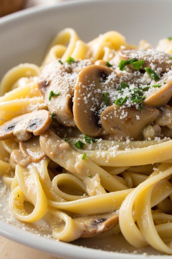 elegant mushroom pasta dish