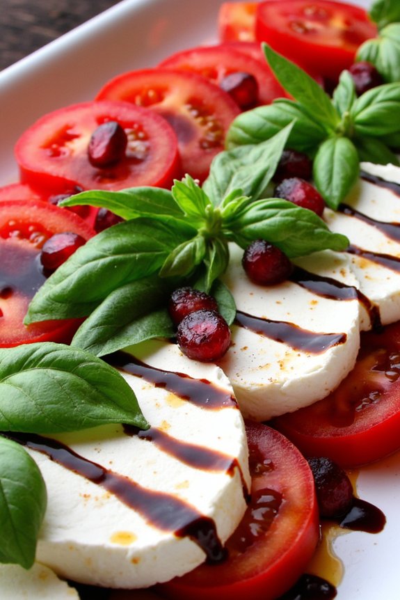 festive caprese christmas salad