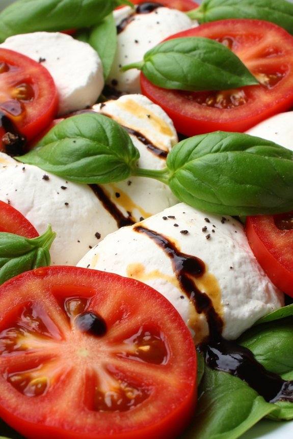 fresh mozzarella and tomatoes