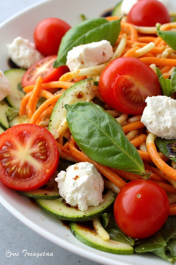 fresh spiralized veggie salad