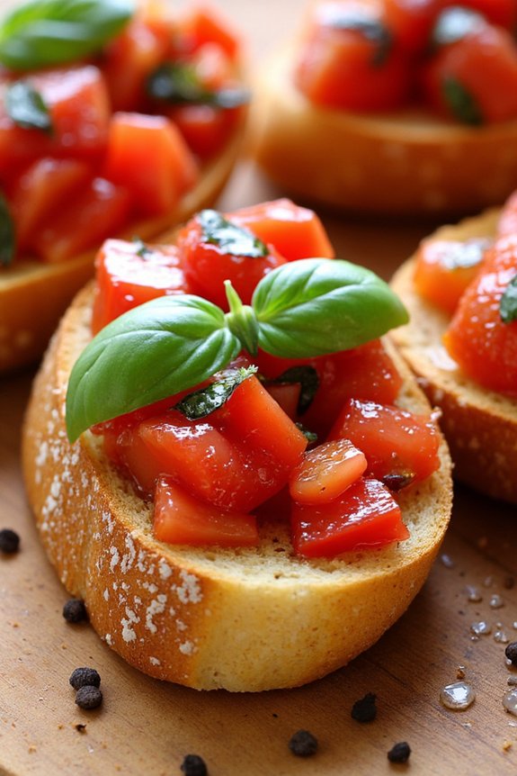 fresh tomato basil topping