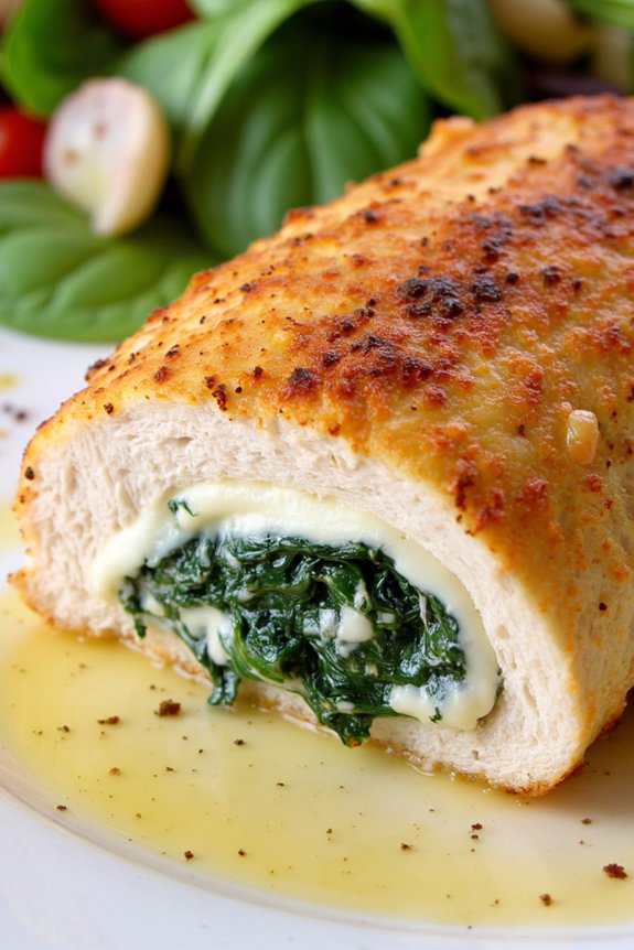 garlic and spinach stuffed chicken