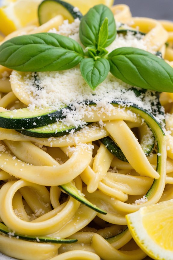 garlic butter zucchini fettuccine recipe
