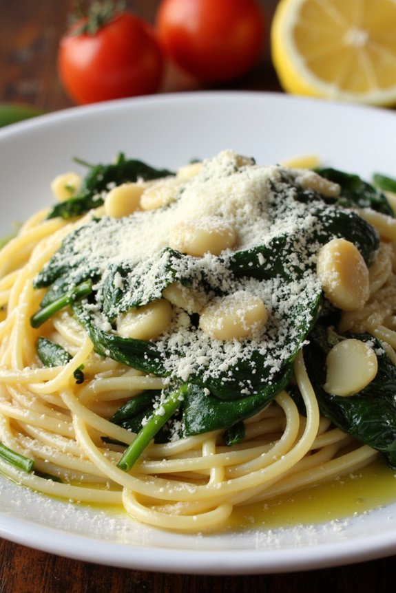 garlic spinach pasta recipe