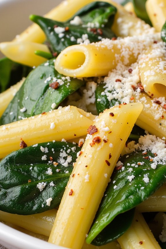 garlic spinach penne recipe