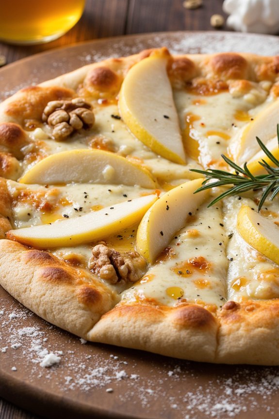 gourmet gorgonzola pear pizza