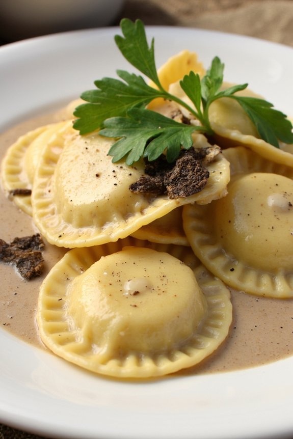 gourmet mushroom truffle ravioli