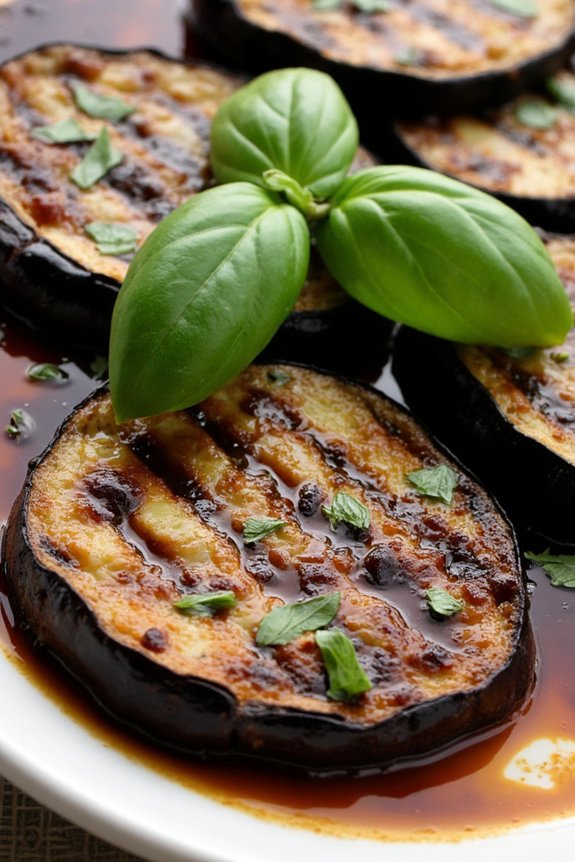 grilled eggplant with balsamic glaze