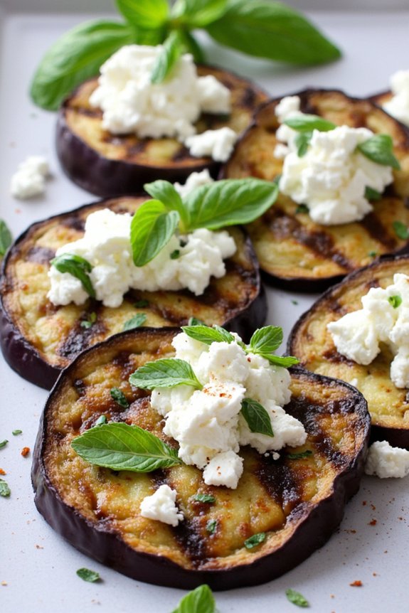 grilled eggplant with feta