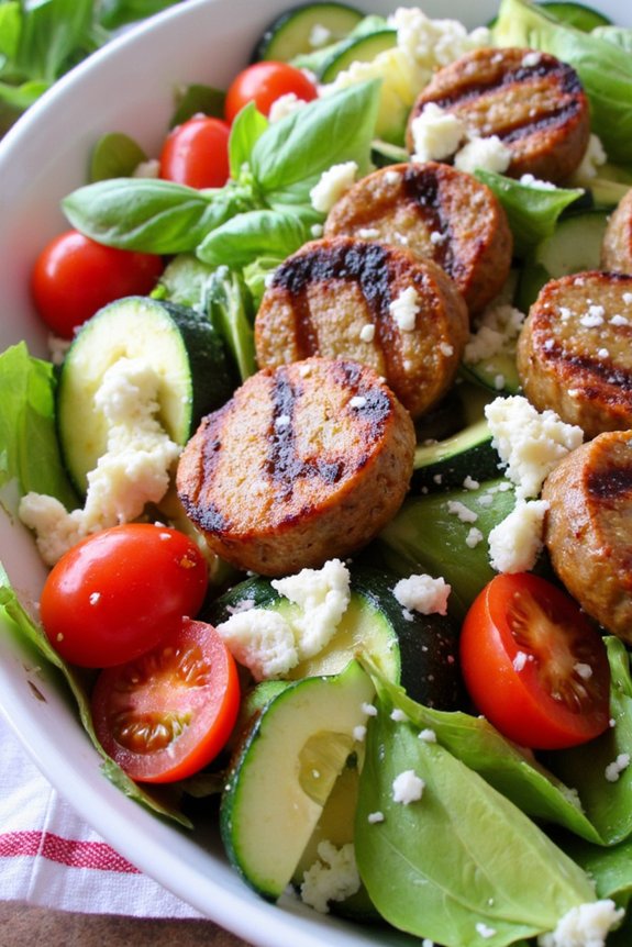 grilled sausage zucchini salad