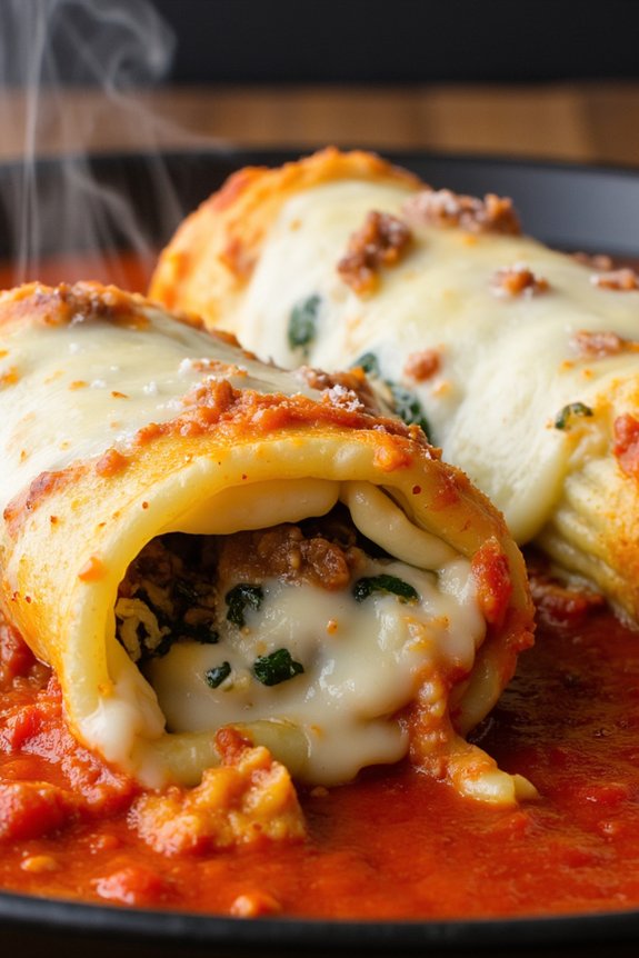 hearty beef spinach cannelloni