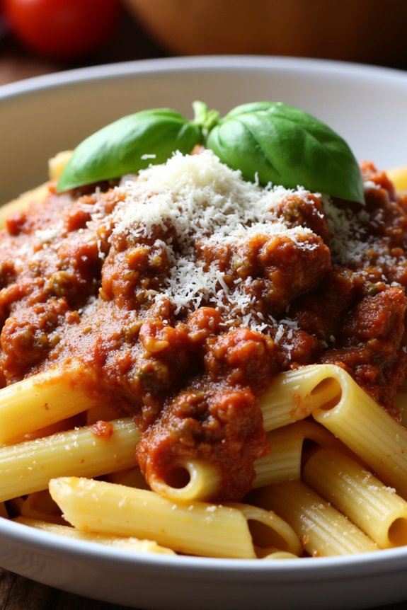 hearty rigatoni bolognese recipe