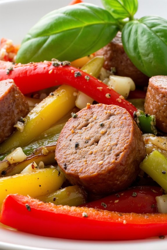 hearty sausage and peppers dish
