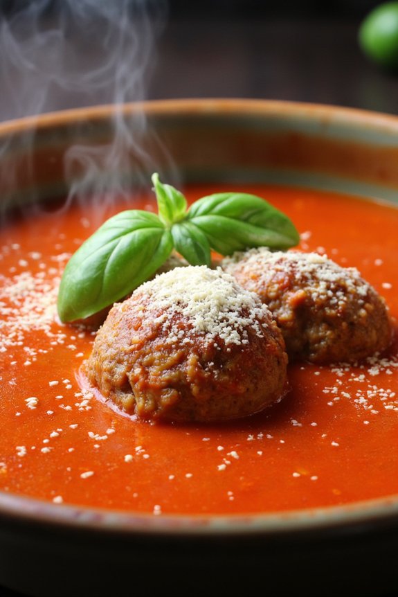 hearty spicy meatball soup
