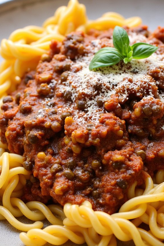 hearty vegetarian lentil bolognese