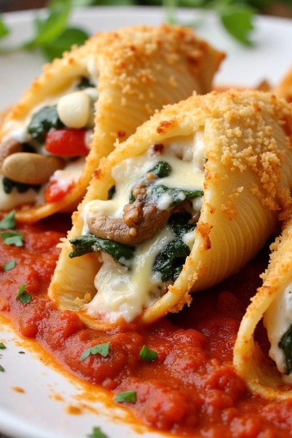 hearty vegetarian stuffed shells