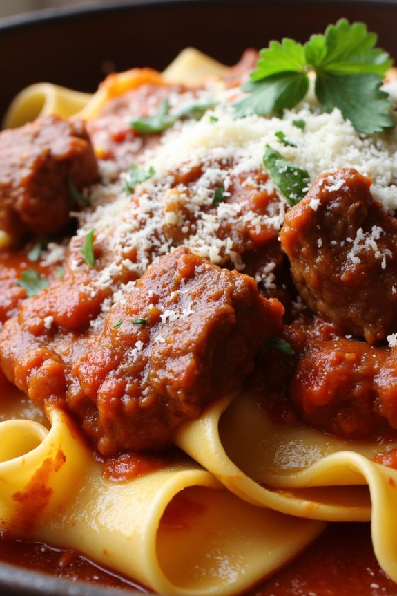 hearty wild boar pasta