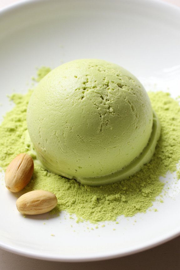 homemade creamy pistachio gelato