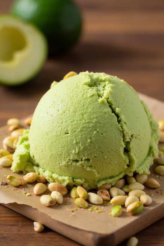 homemade creamy pistachio gelato
