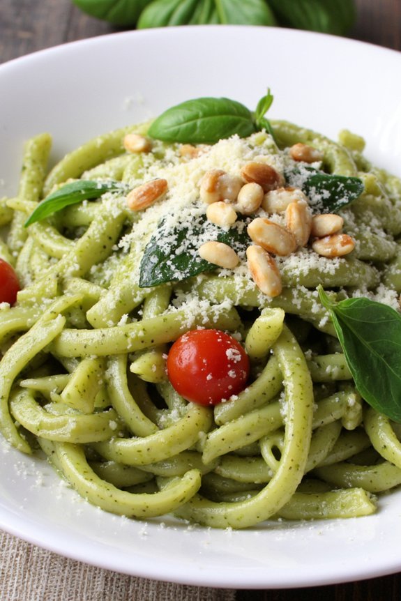 homemade easy pesto pasta