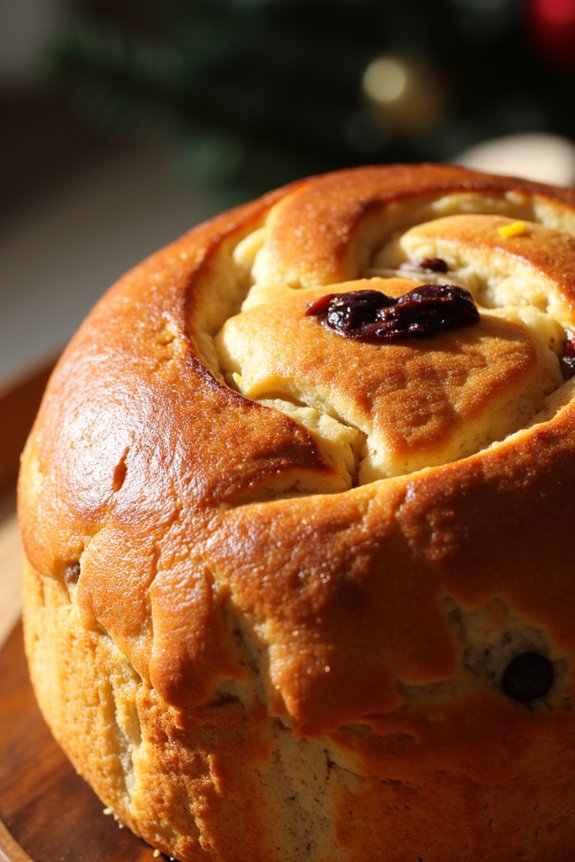 homemade festive panettone bread