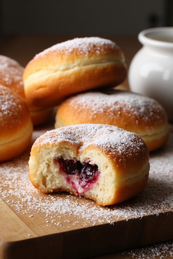 homemade italian filled doughnuts