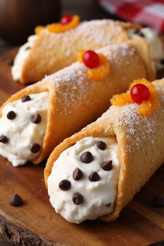 homemade italian ricotta cannoli