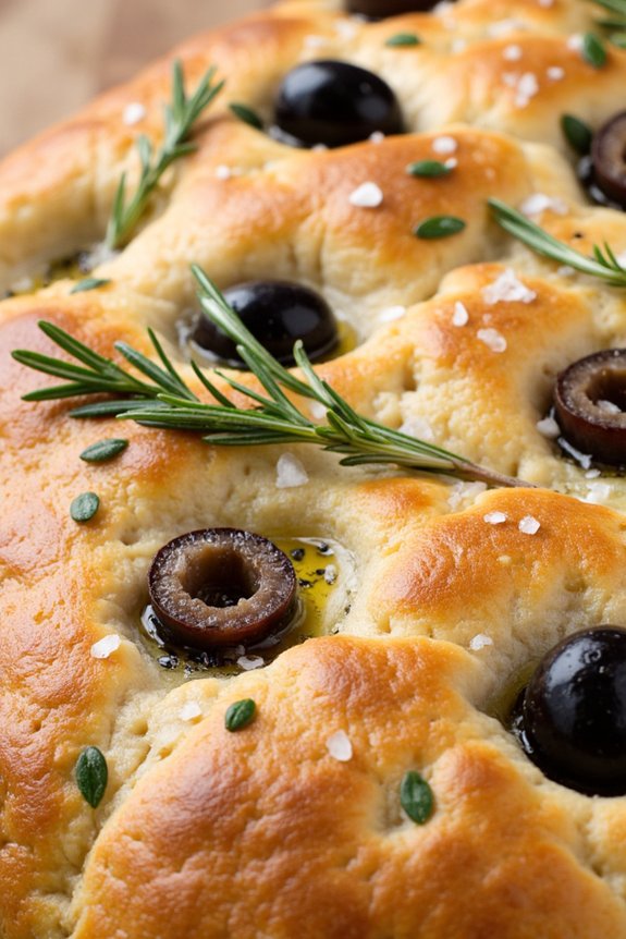 homemade olive herb focaccia