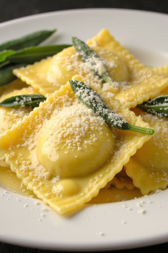 homemade spinach ricotta ravioli