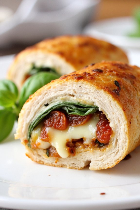 italian inspired chicken rolls recipe