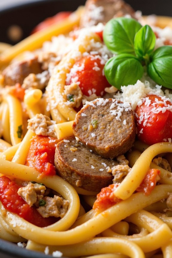 italian sausage linguine delight