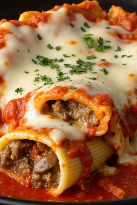 italian sausage mushroom manicotti