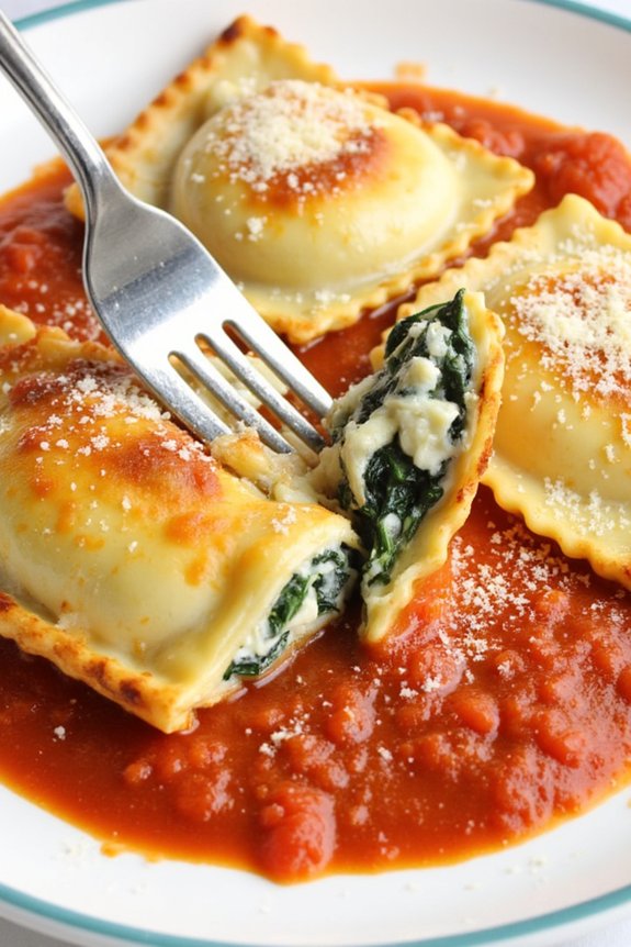 keto ricotta spinach ravioli