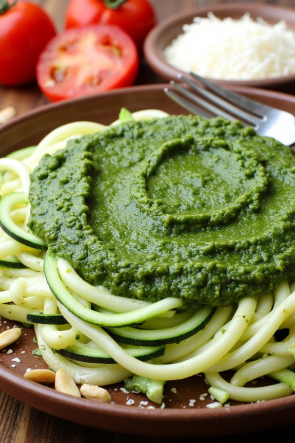 keto zucchini noodles pesto